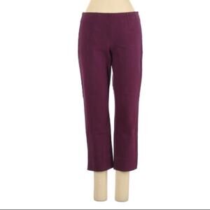 Theory Burgundy Cropped Chino Straight Leg Pants 0